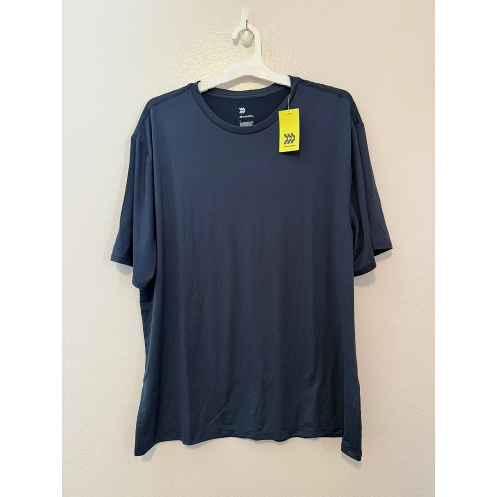 All In Motion Mens Navy Blue Short Sleeve Performance T-Shirt Large NWT